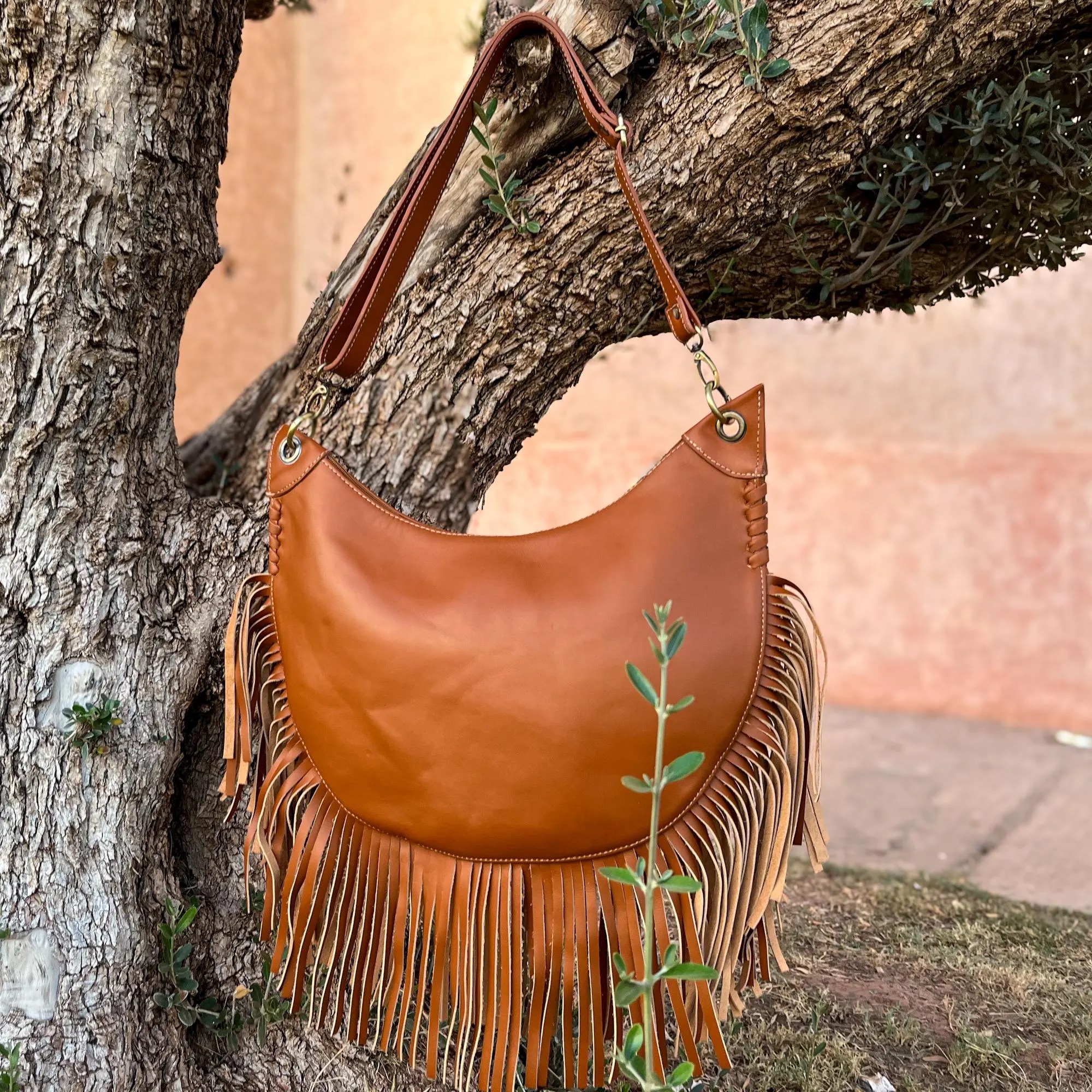 The Fringed Leather Hobo Bag
