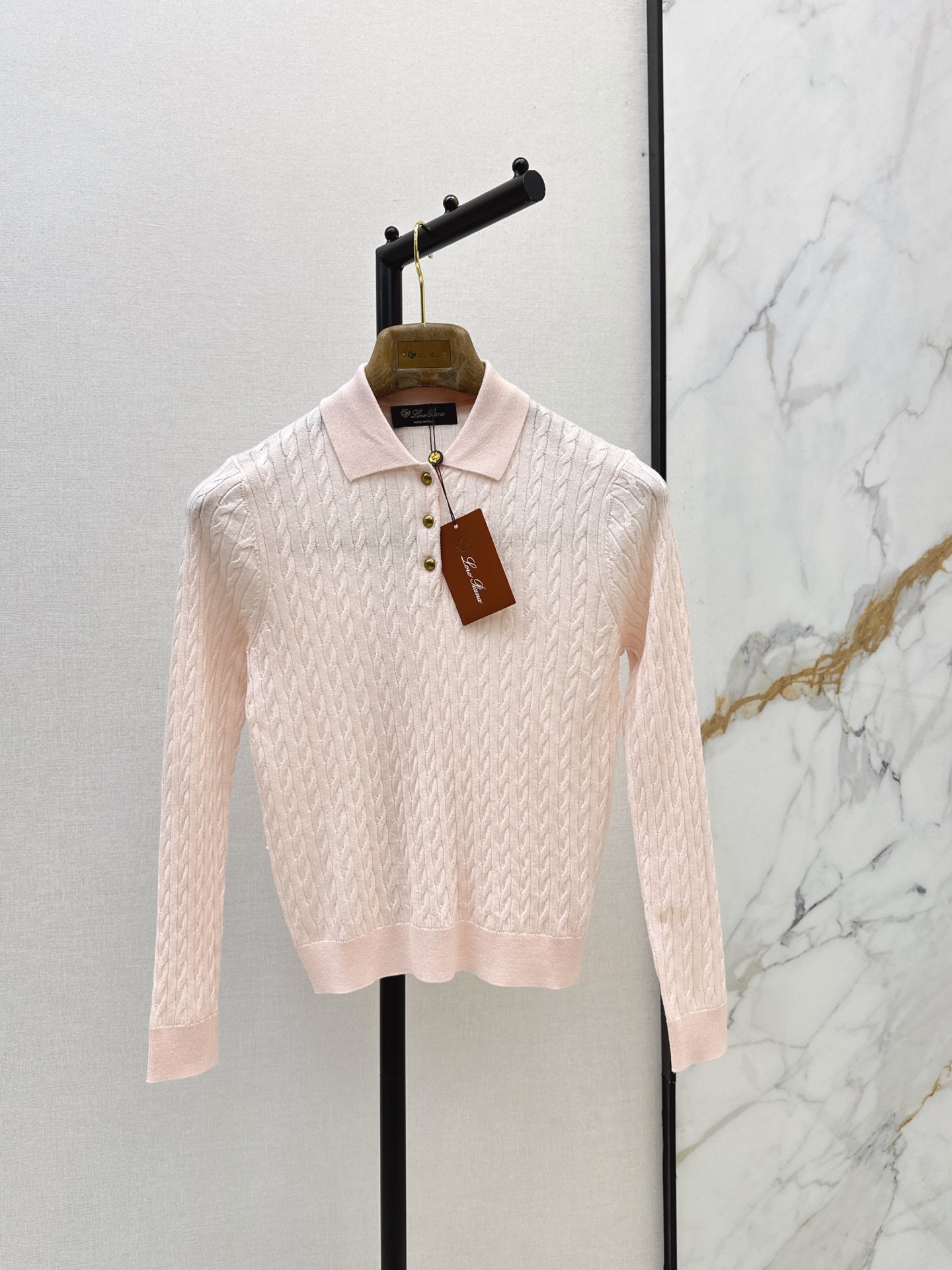 Loro New Polo Collar Knit Top