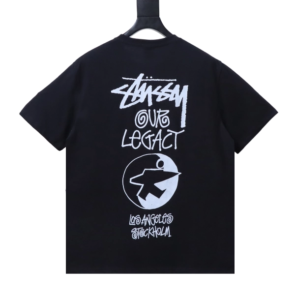 Stussy World Tour Collection Printed Short Sleeve Shirt Black