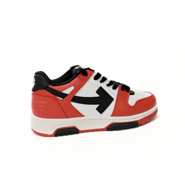 OFF-WHITE Out Of Office OOO Low Tops Black White Red OMIA189S23LEA0012510