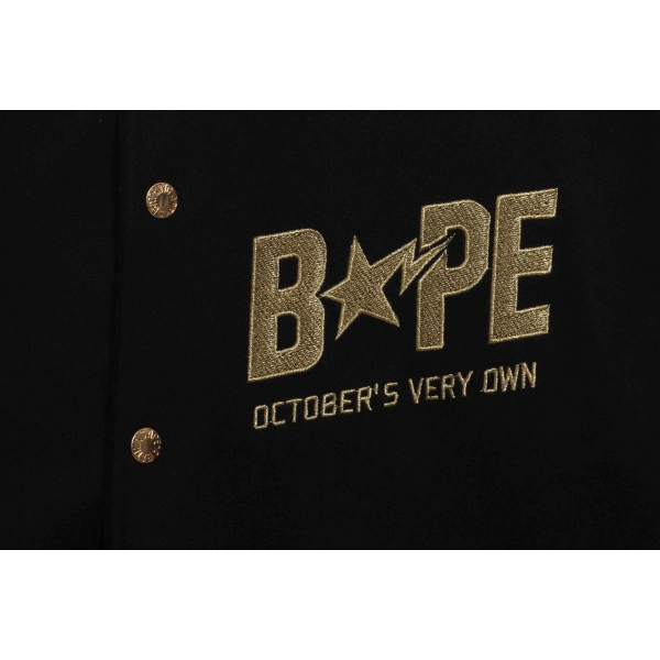 Bape x OVO Varsity Jacket Black