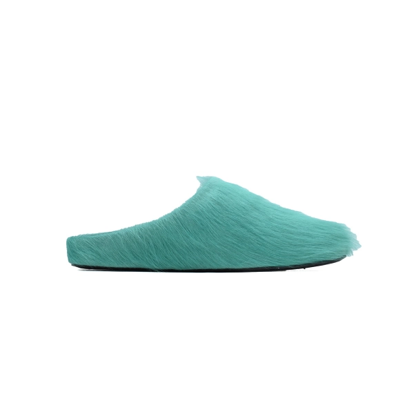 Marni Long-hair Calfskin Fussbett Sabot Dark Green SBMR000600P412200V38