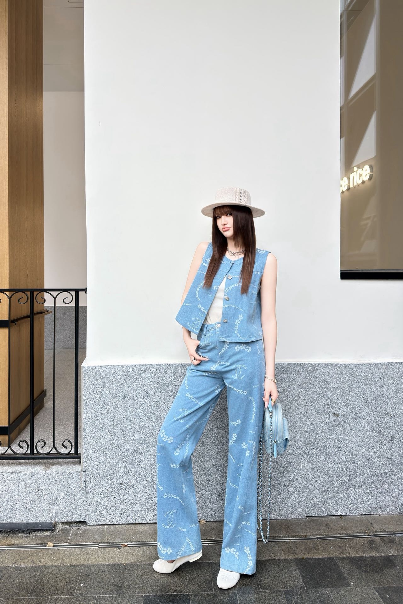 Chan New Printed Denim Set