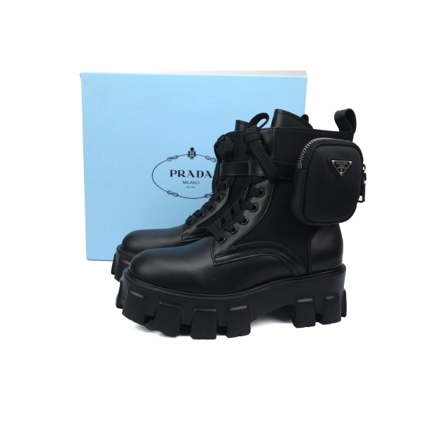 Prada Monolith thick soled Martin boots black