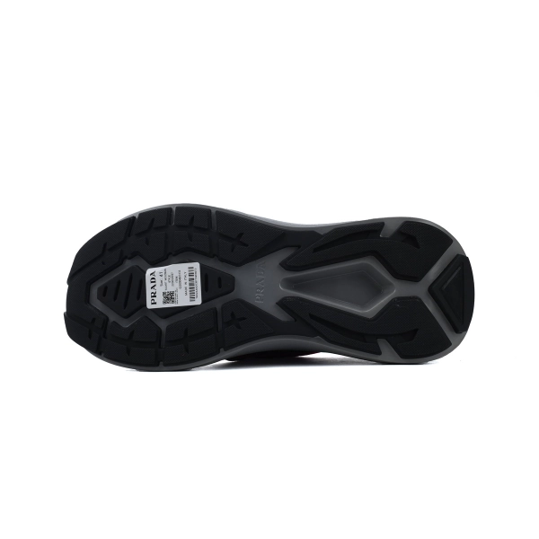 Prada Brushed Leather Black Wine Red