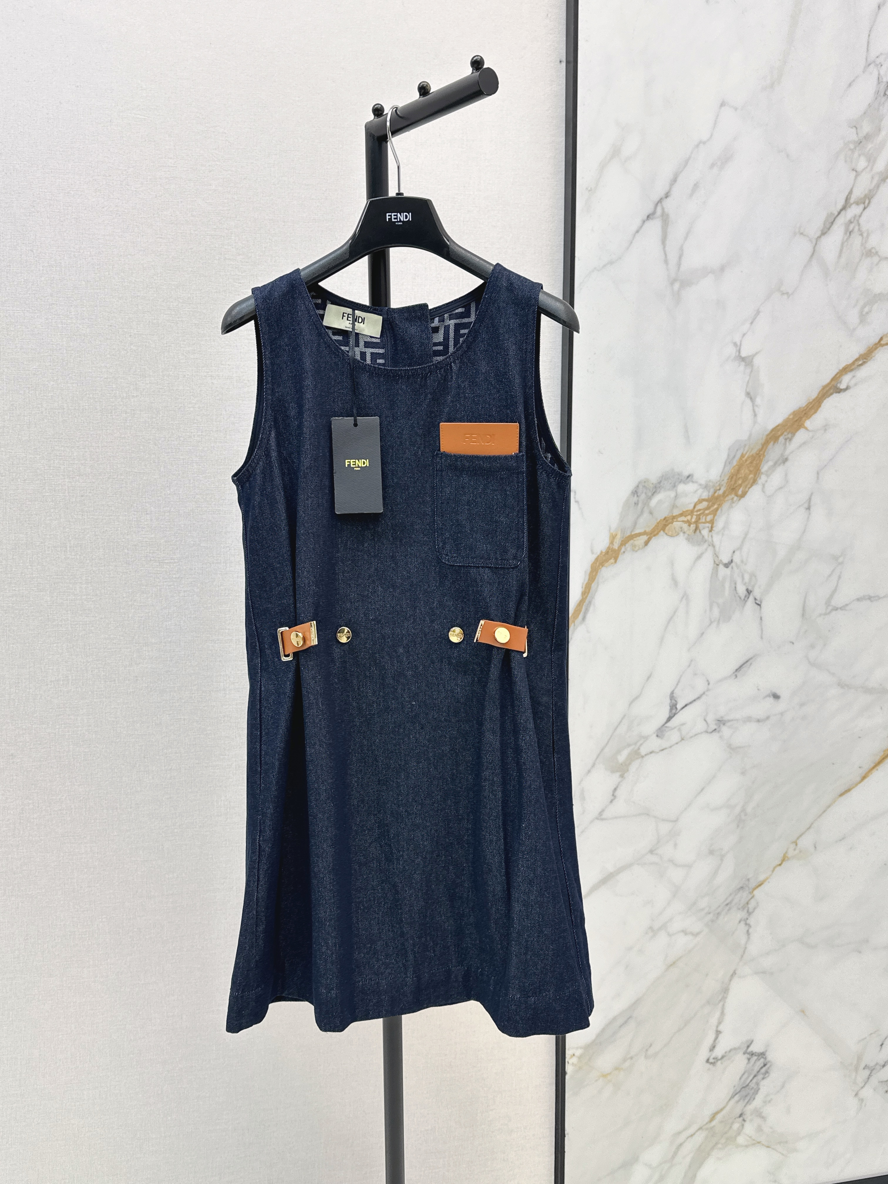Fend New denim sleeveless dress