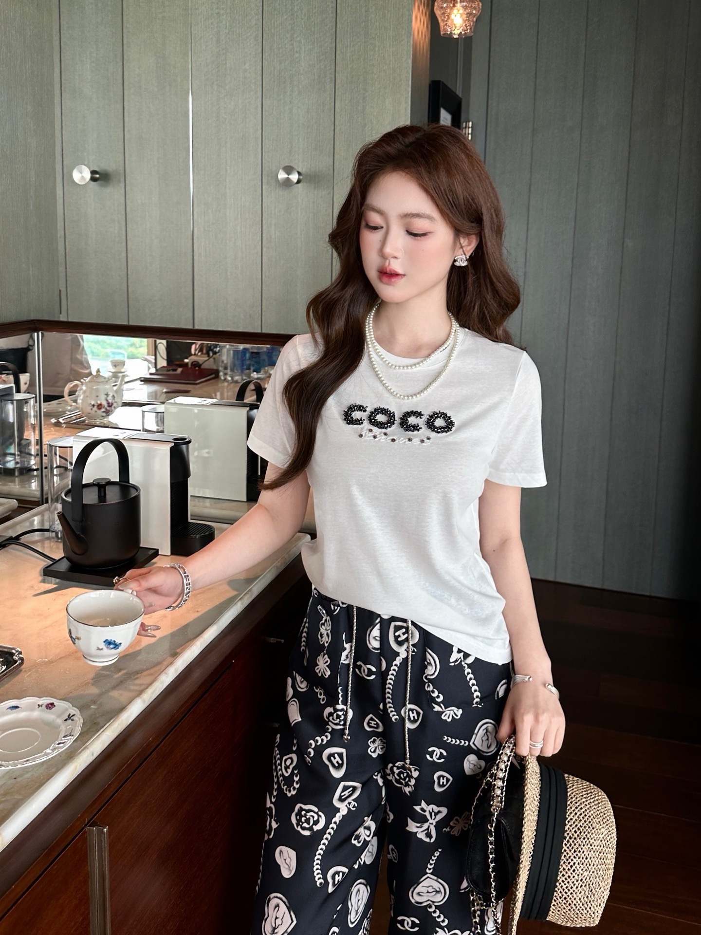 Chan New beading t-shirt
