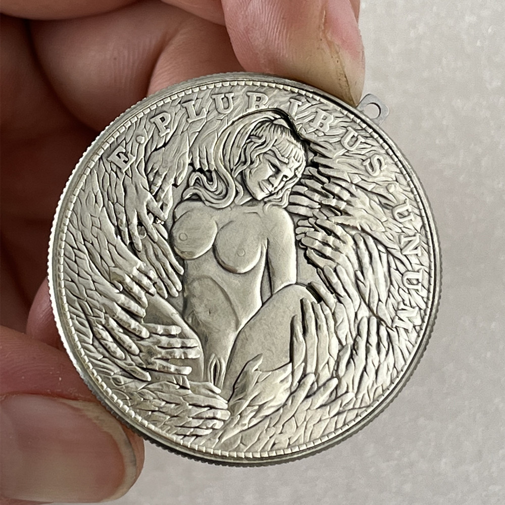 Movable Mechanical Coin  'Goddess Of Thousand Hands'  Sexy Girl Roman Booteen Coin Hobo Nickel Morgan Dollar Amazing Art Collectible Creative Gift Handmade Commemoration Coin
