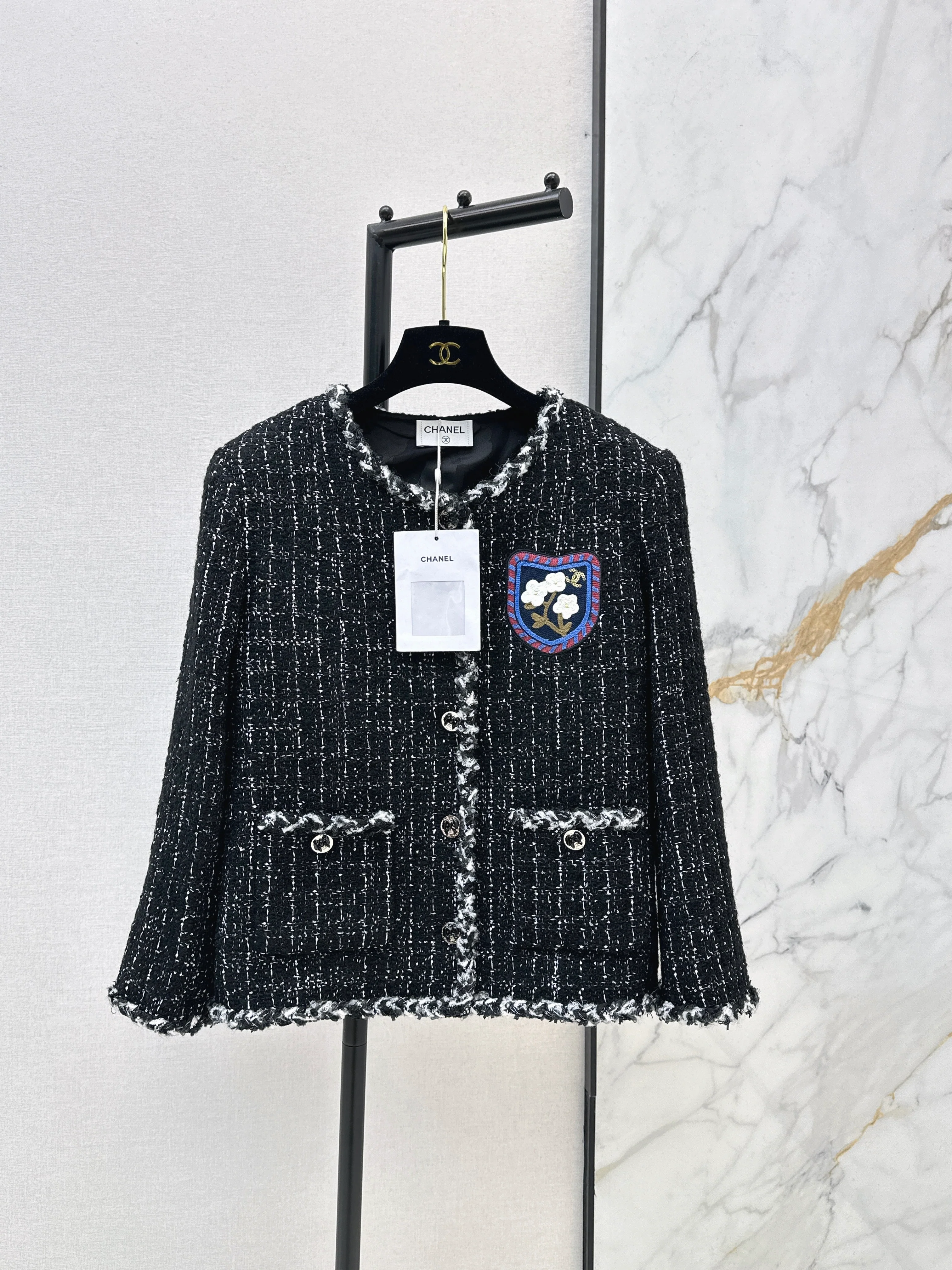 Chan NEW woven tweed jacket