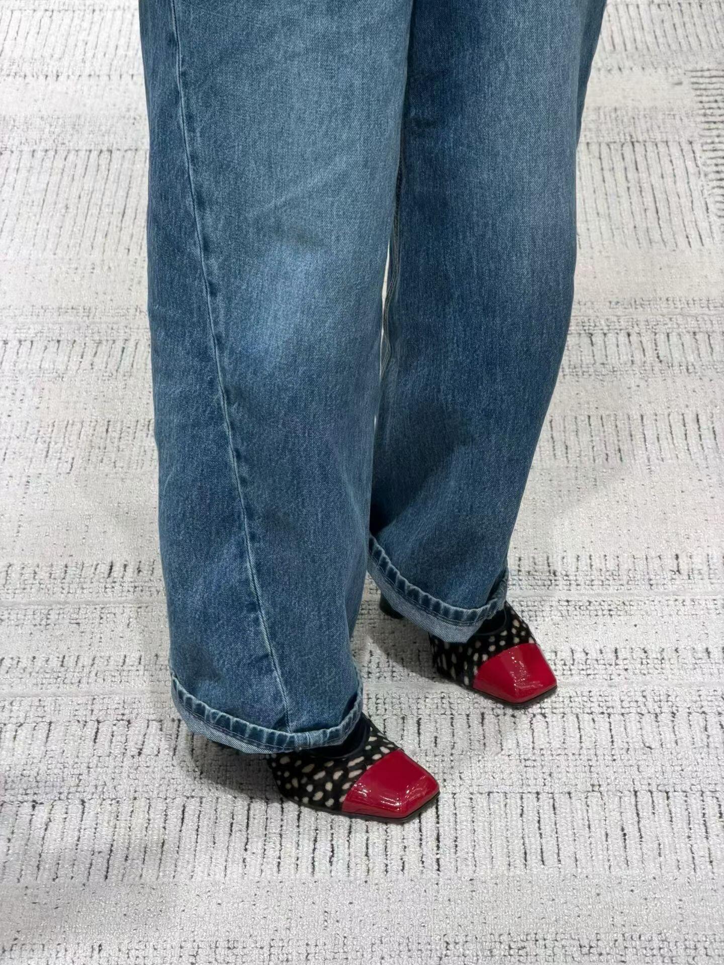 Chan NEW Horsehair color-block high heels
