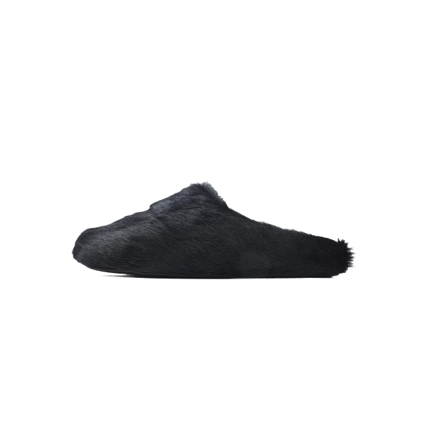 Marni Long-hair Calfskin Fussbett Sabot Black SBMR000600P412200N99