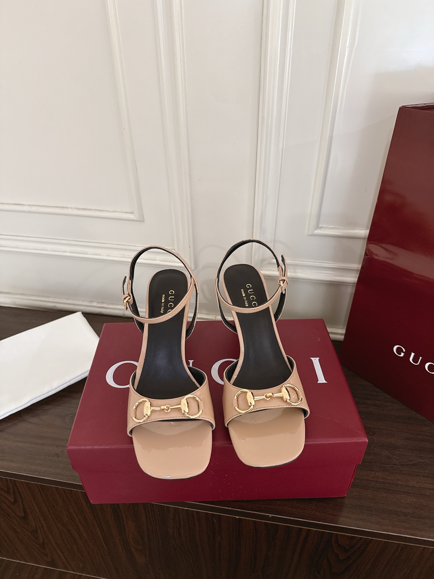 Guc NEW Crystal mesh series high-heeled sandals