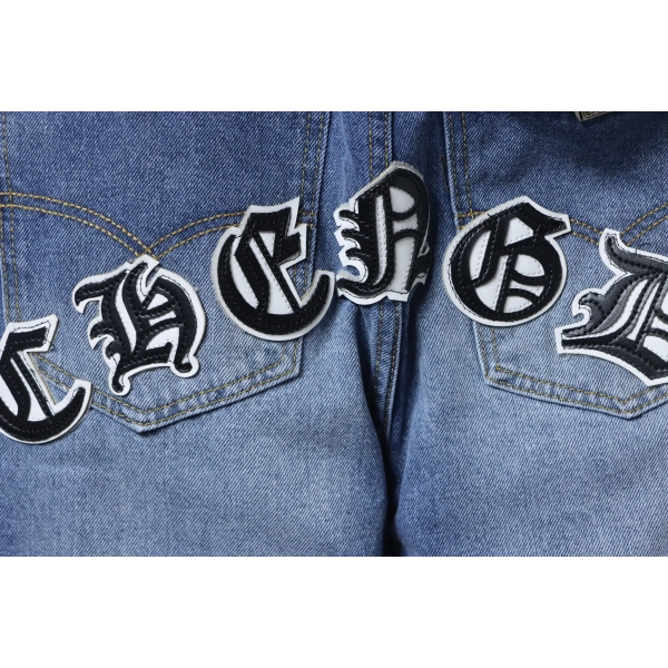 Chrome Hearts Miami Art Basel White Black Cross Patch Jeans