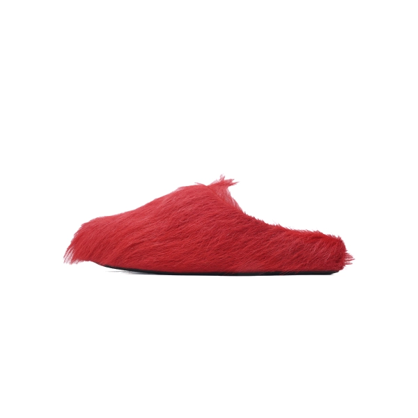 Marni Long-hair Calfskin Fussbett Sabot Red SBMS004601P412200R66