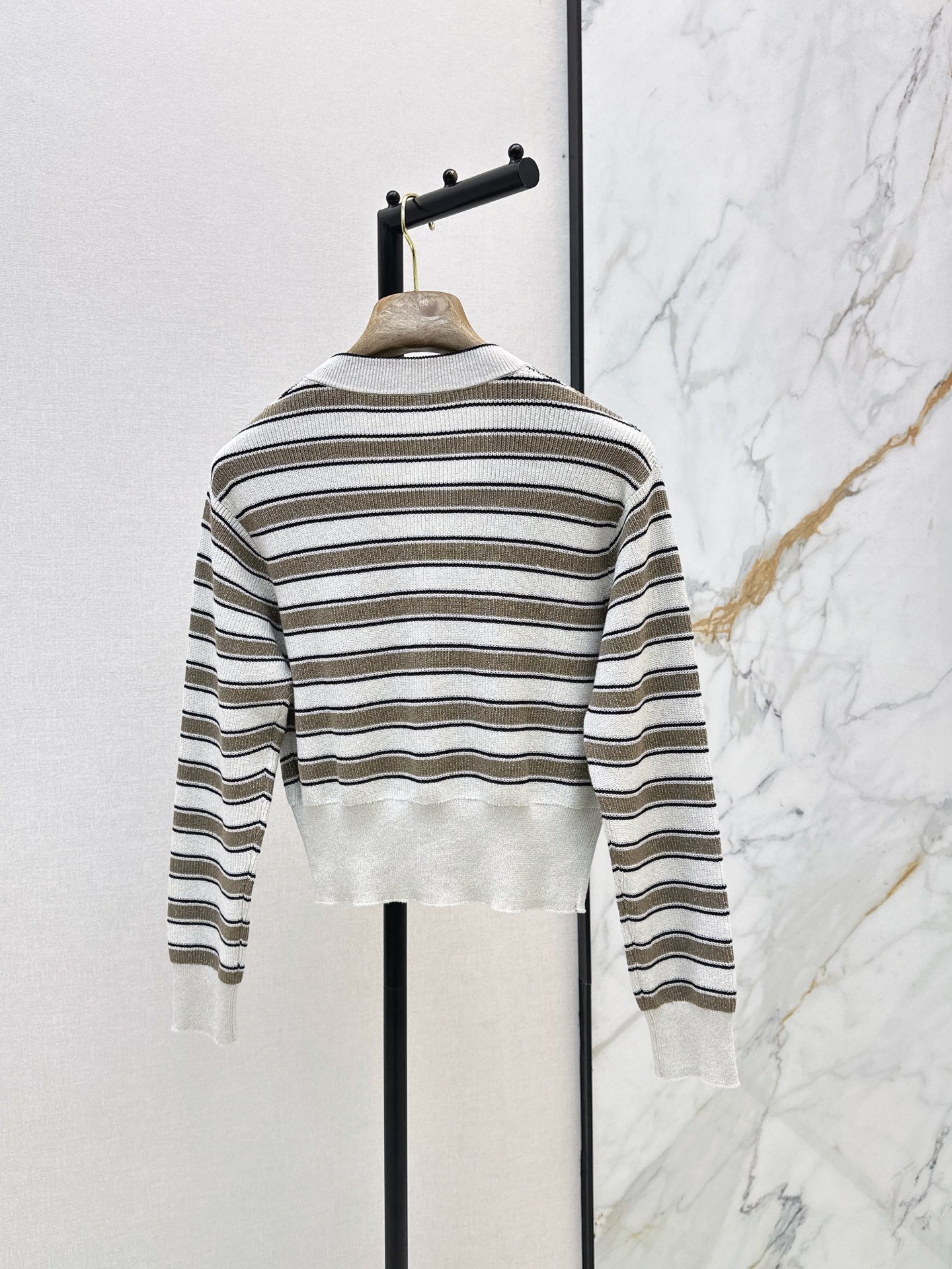 Brun New Striped V-neck Cardigan