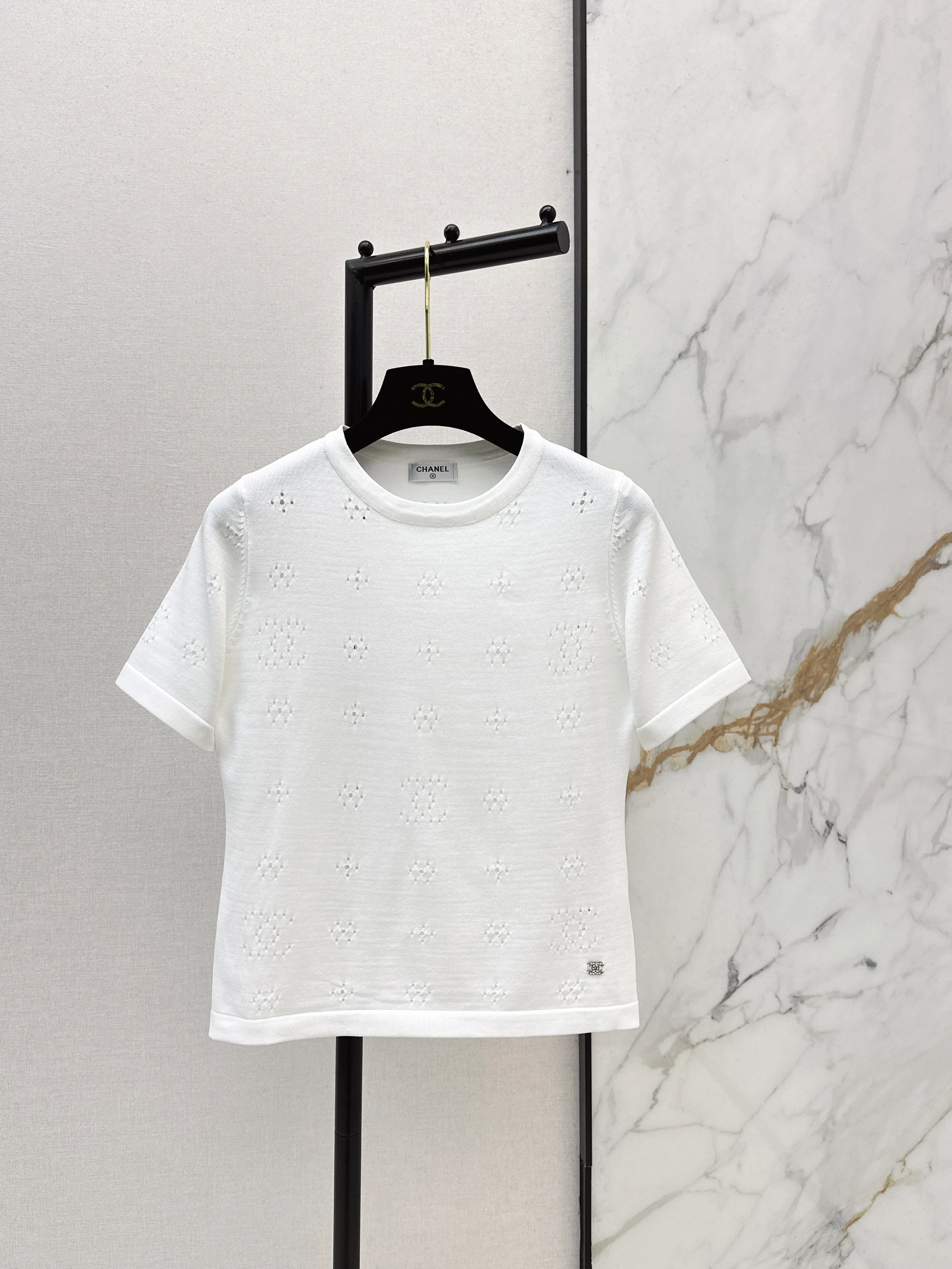 Chan NEW hollow short sleeve knitwear