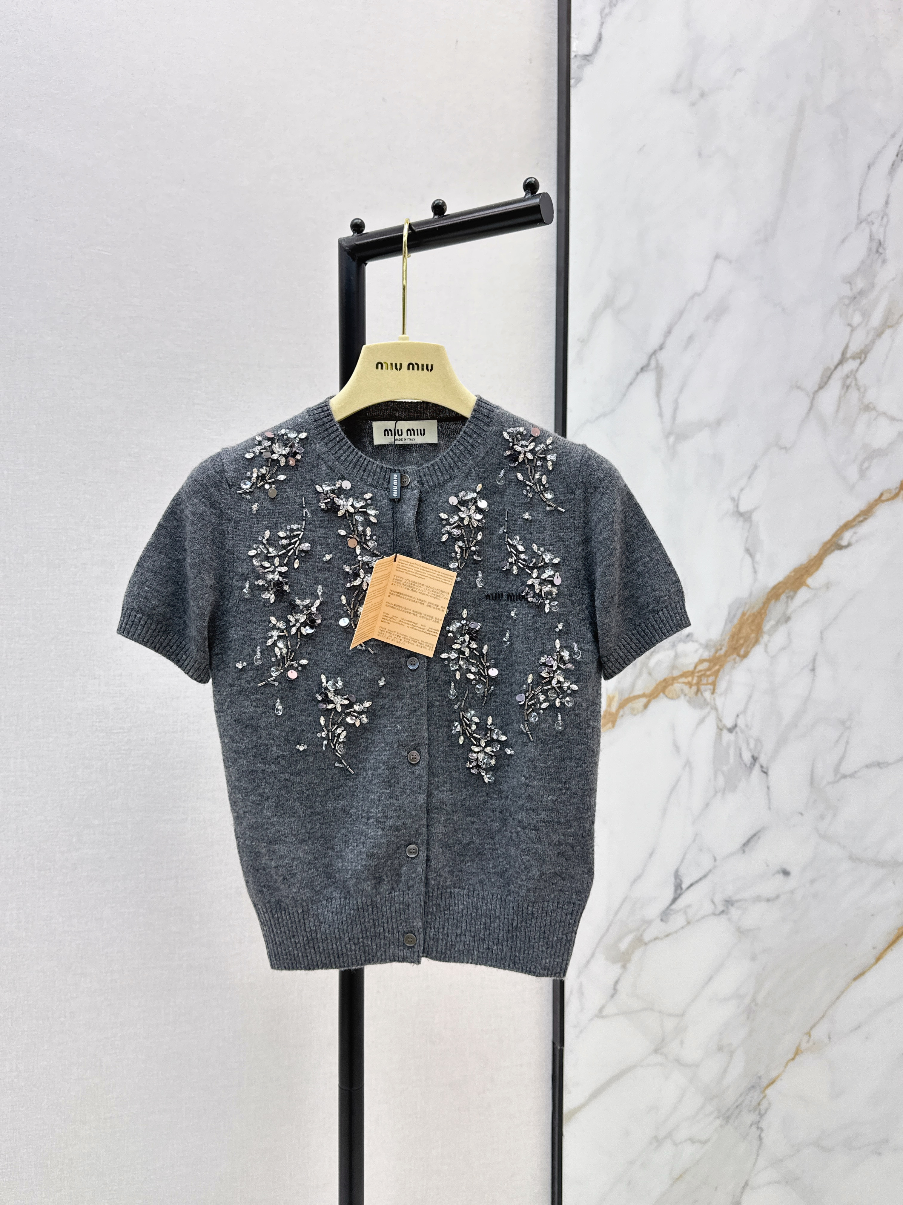 Miu New Rhinestone Cardigan