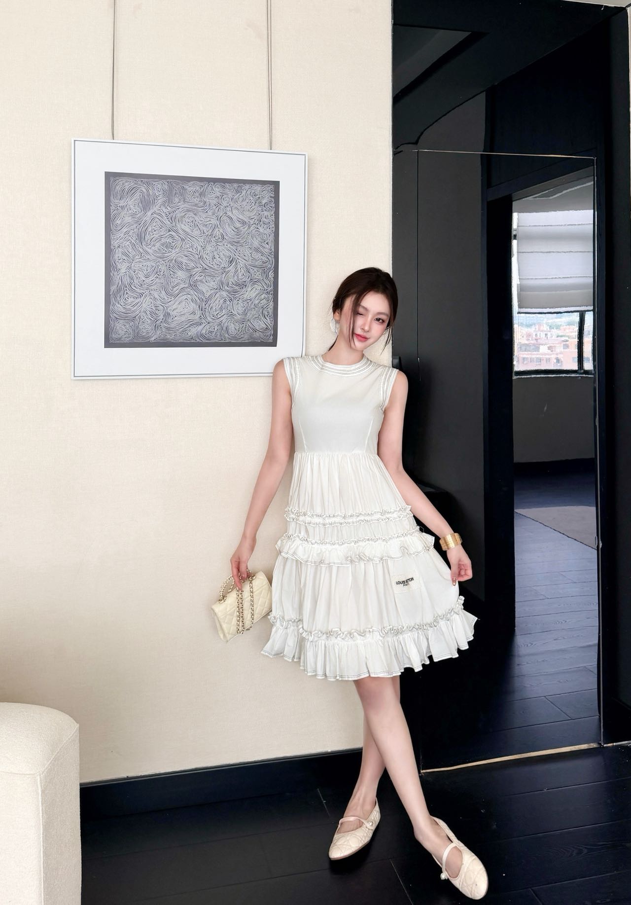 Louis New patchwork sleeveless dress