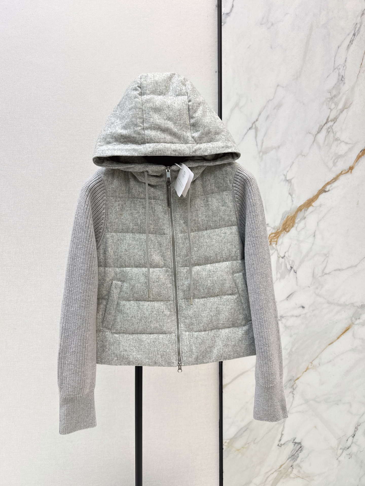 Brun New Patchwork Hooded Down Jacket