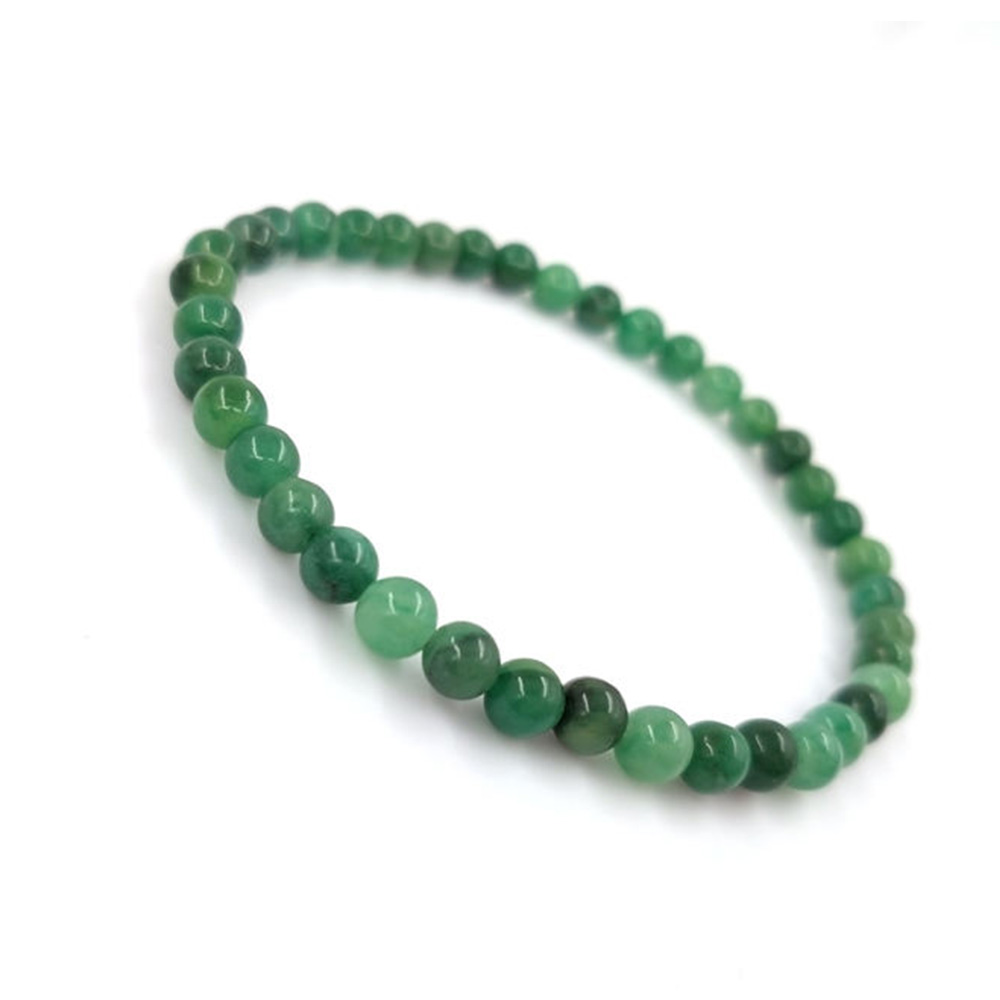 African Jade Green Gemstone Lovers Bracelet Natural Lucky Prosperity Beaded Bracelet