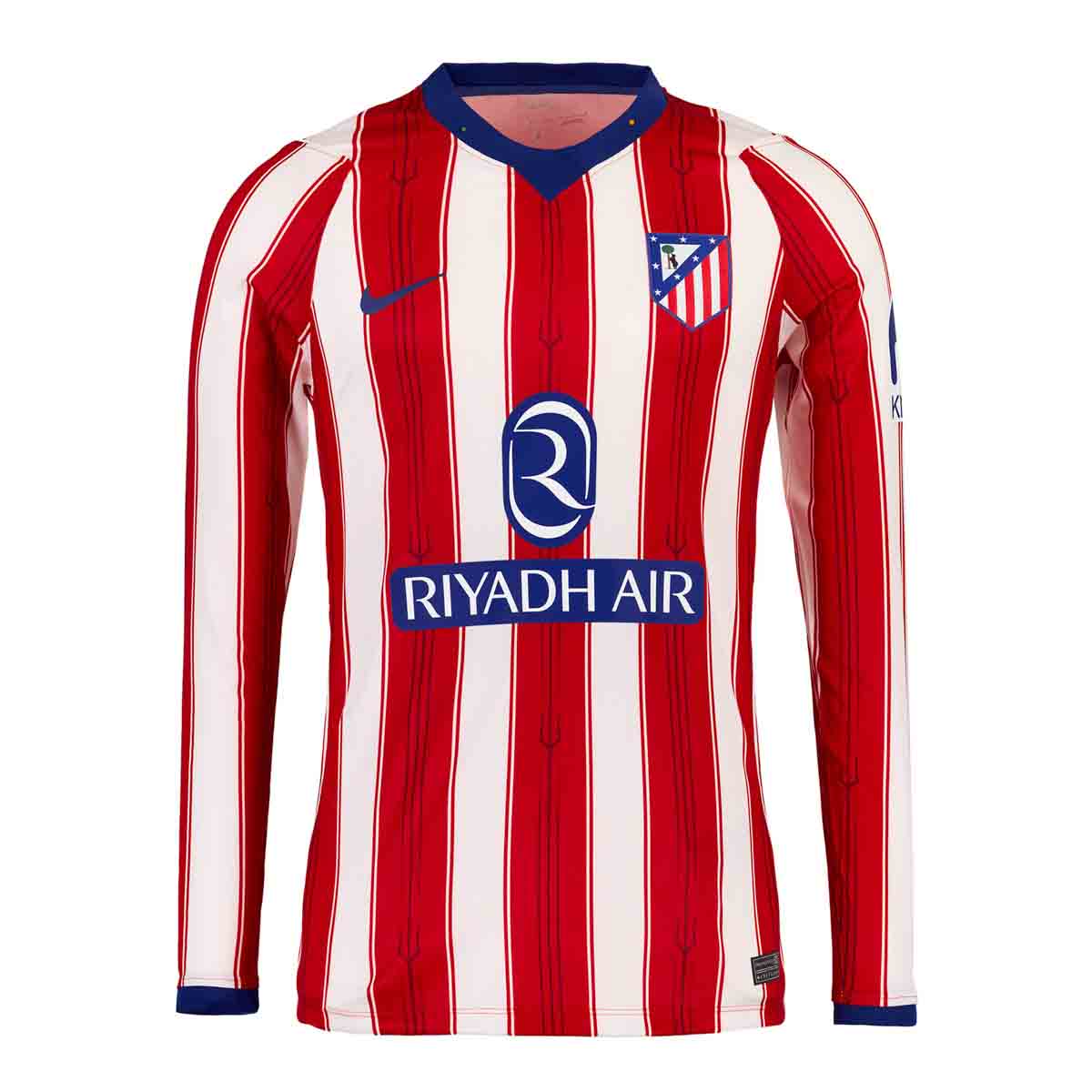 Atletico Madrid Home Long-Sleeve Football Jersey, 26-27 Fan Version