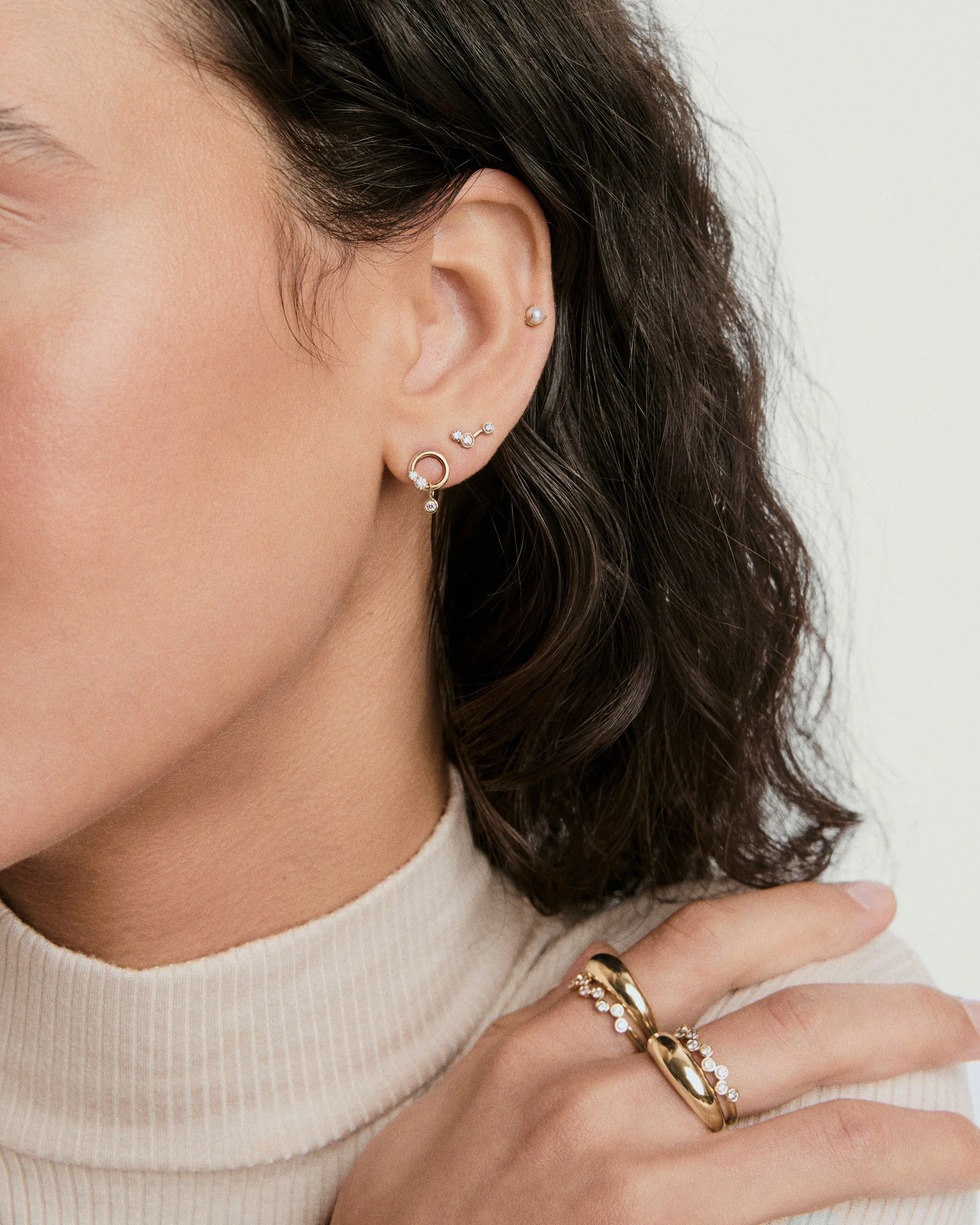 Single Celeste Lab Grown Diamond Ellipse Stud