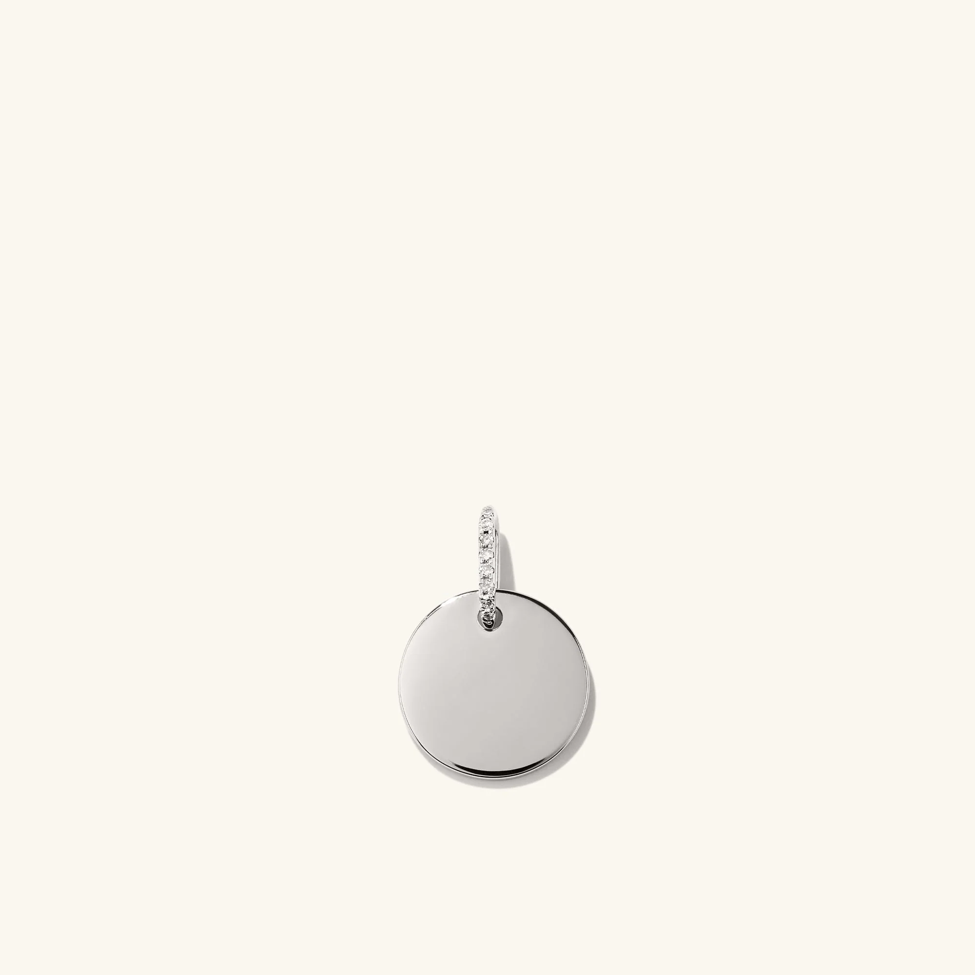 Disc Pavé Diamond Engravable Charm