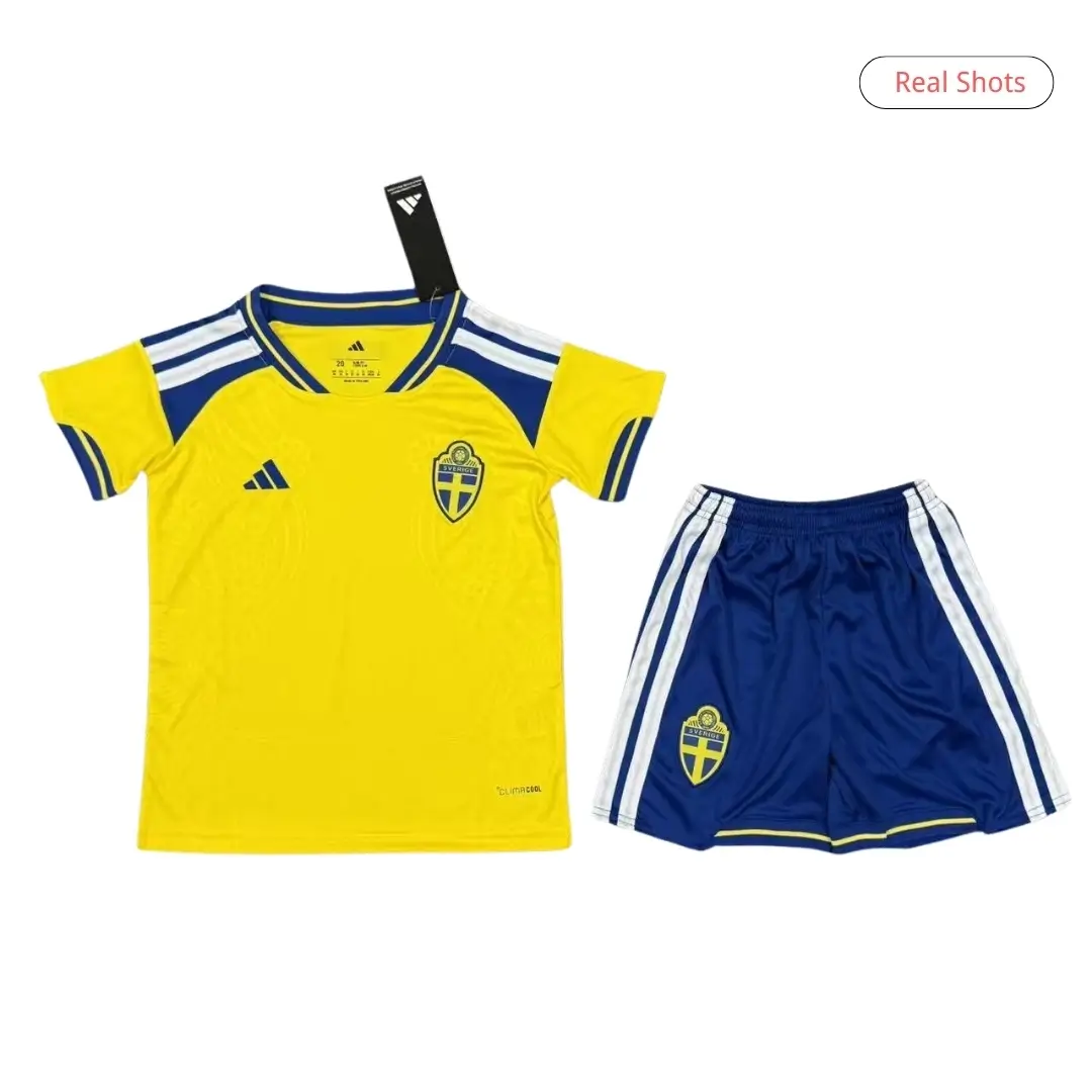 Kid's Sweden Home Soccer Jersey Kit 2026 World Cup