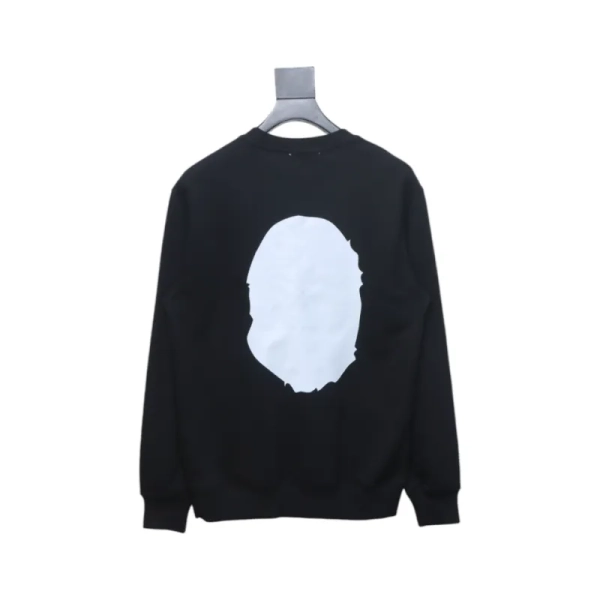 Bape Front And Back Ape Head Print Crewneck Sweatshirt 'BlackWhite'