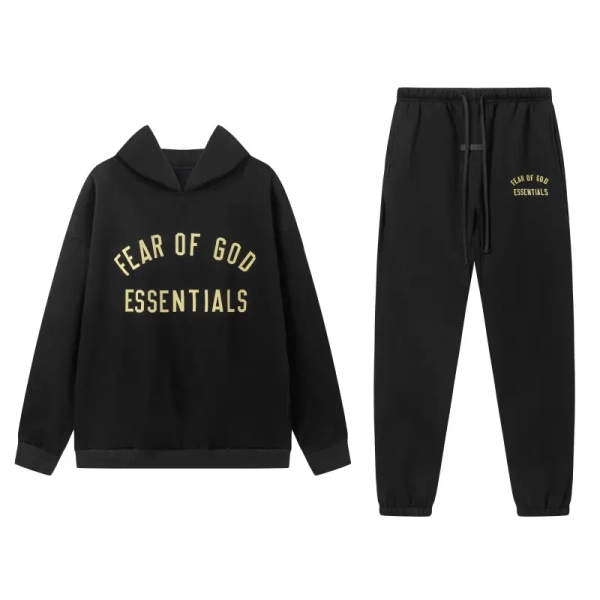 Fear of God Essentials Fleece II Hoodie & Sweatpant Set Black