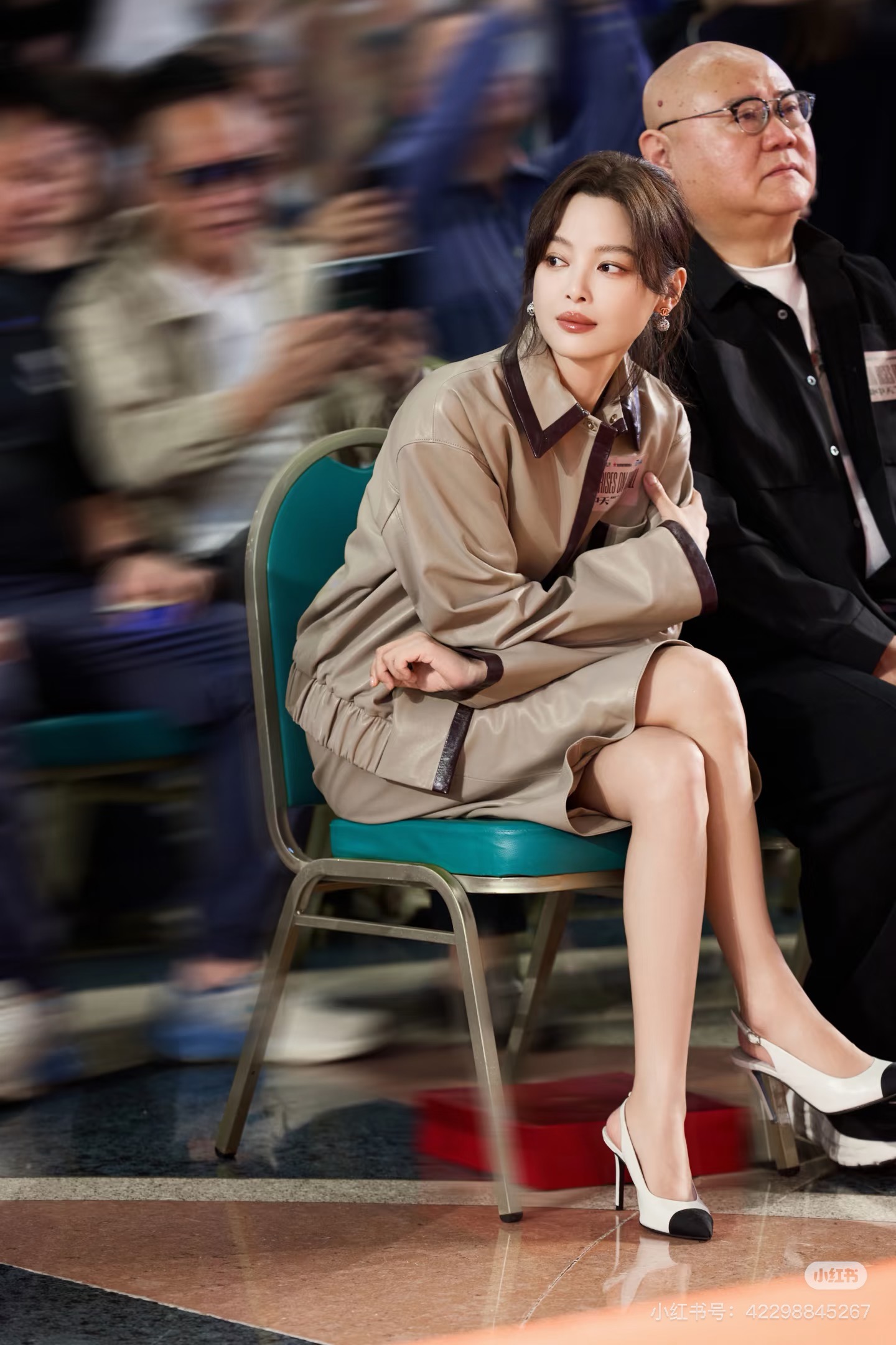 Chan New Color-blocked trim pocket skirt