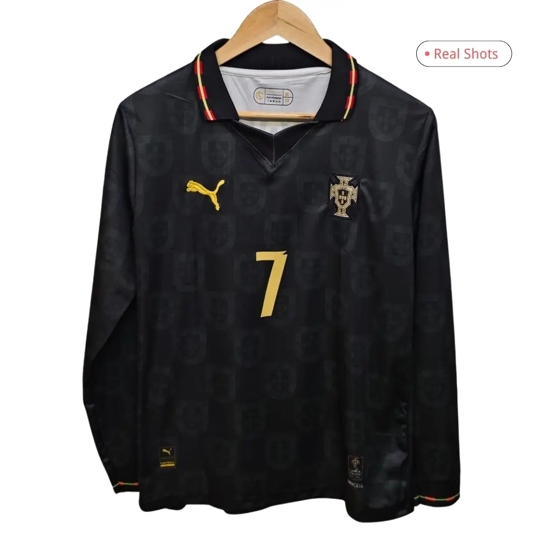 Ronaldo #7 Portugal 2026 Pantera Negra Long Sleeve Football Jersey