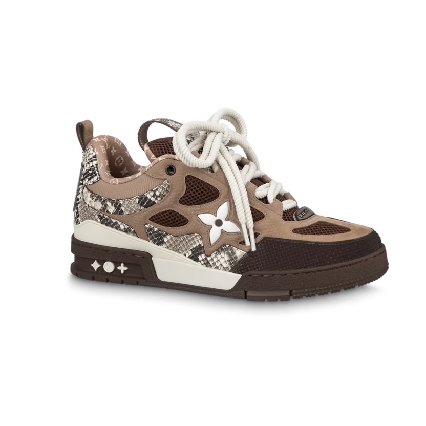 Pkkicks God Batch LOUIS VUITTON Skate Sneaker Brown Snakeskin