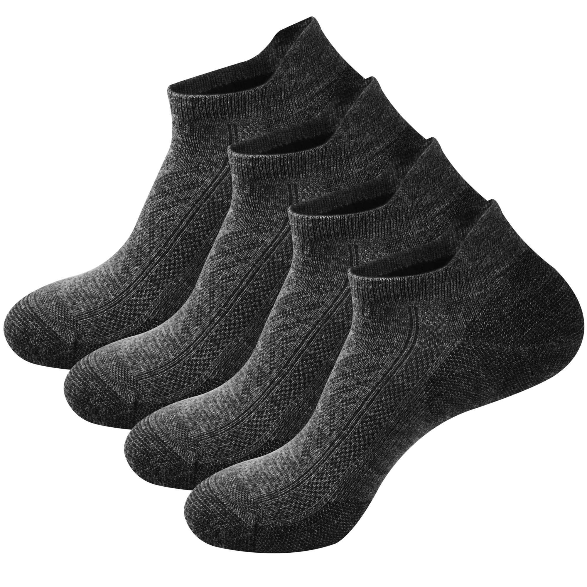 GKX Men's No Show Merino Wool Running Athletic Casual Socks 4 Pairs