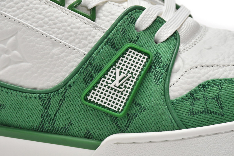 Pkkicks God Batch LOUIS VUITTON Trainer Green Cloth Surface VL1201
