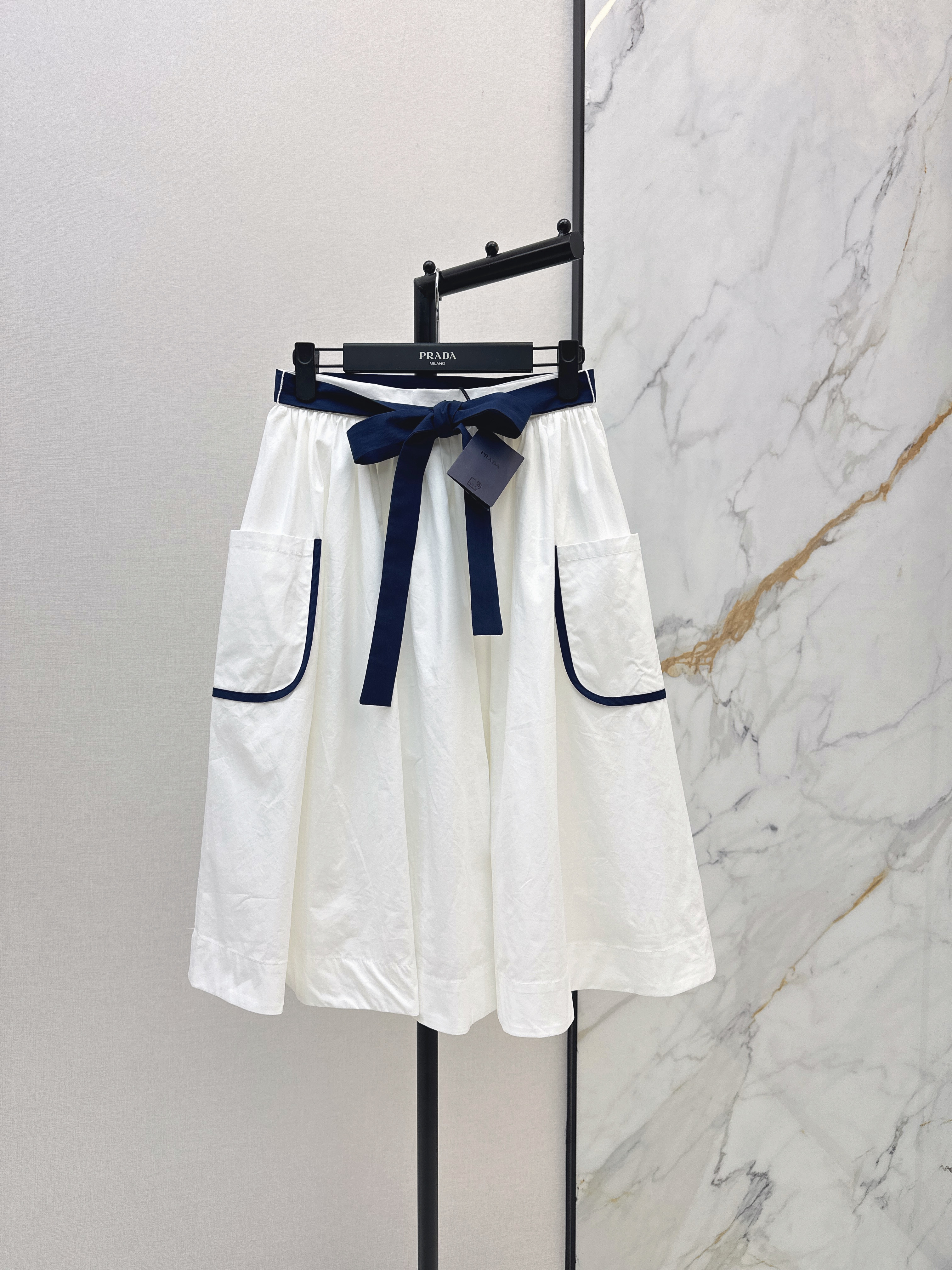Pra New Color-block Tie-strap skirt