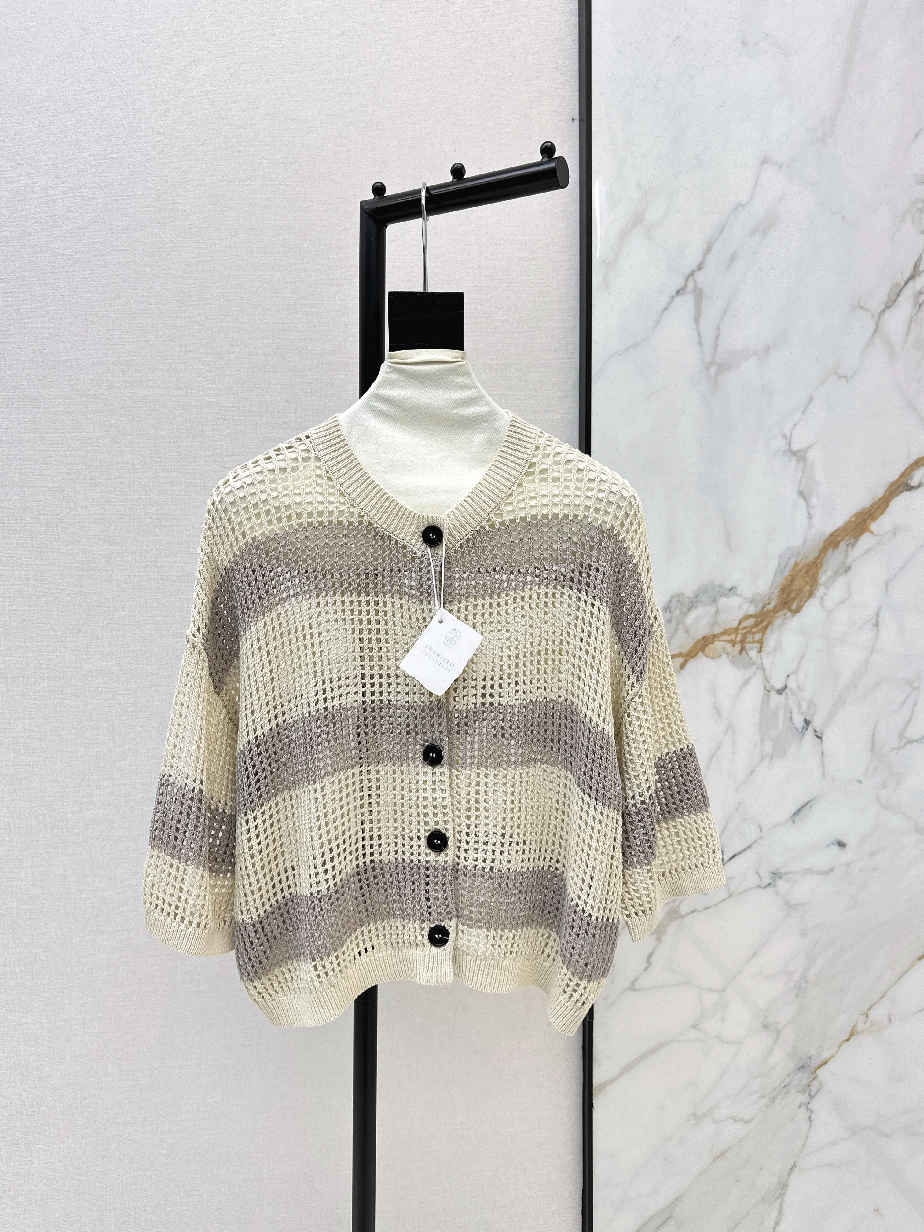 Brun NEW hollow cardigan