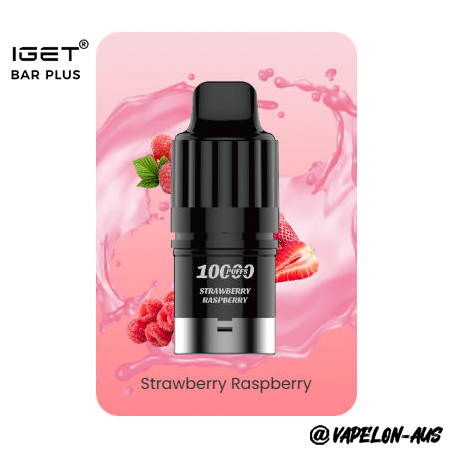 IGET BAR PLUS S3 POD 10000 Puffs - Strawberry Raspberry