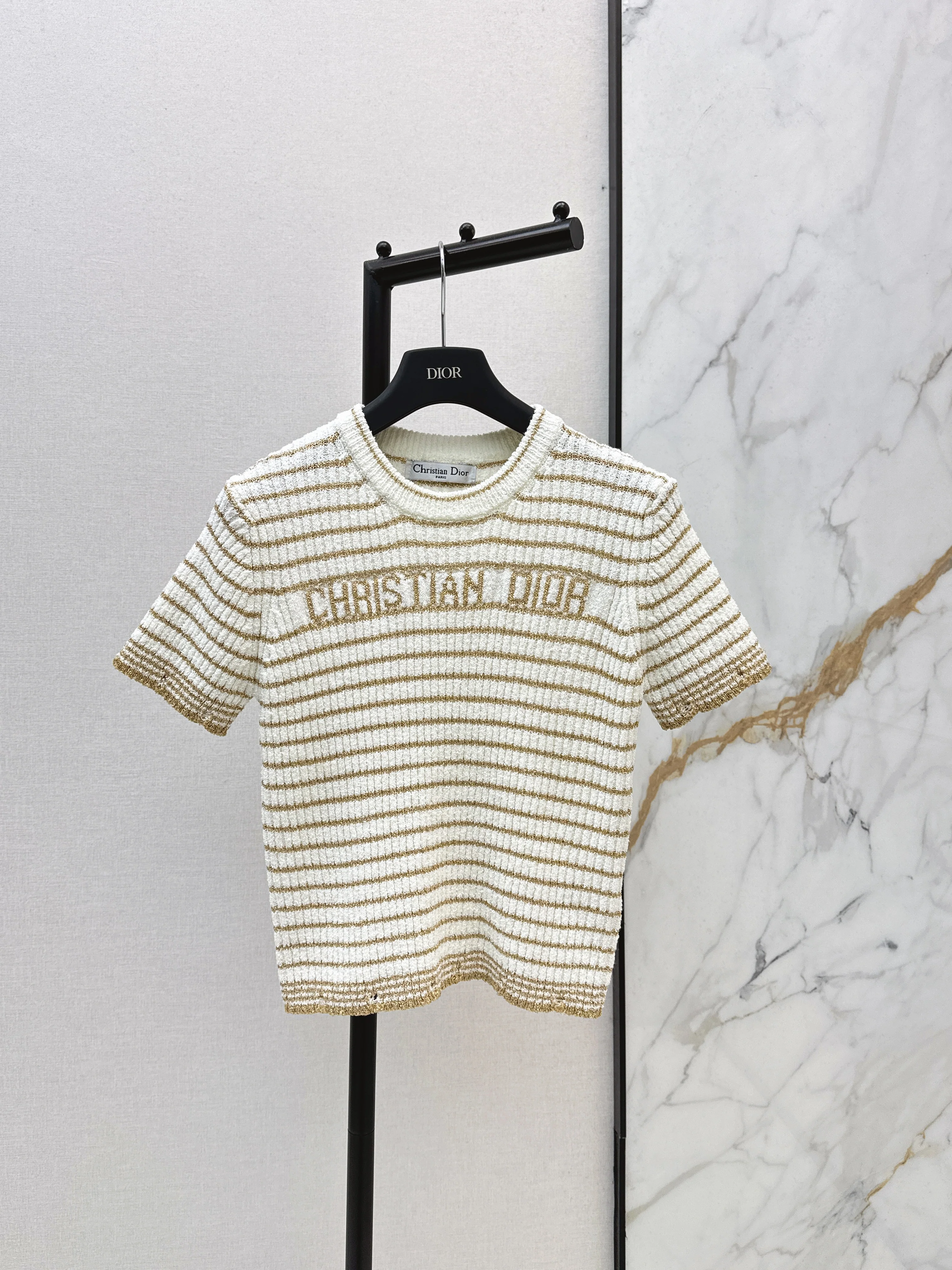 CD NEW stripe short sleeve sweater