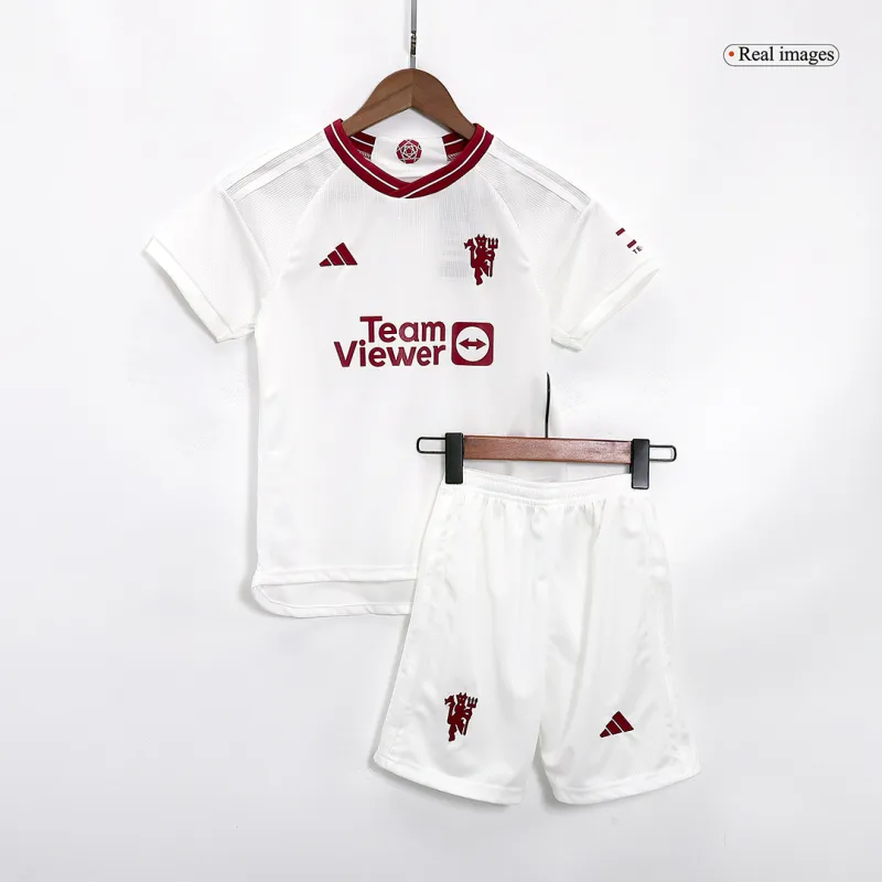 23-24 Kids Manchester United Third Away Jersey Kit