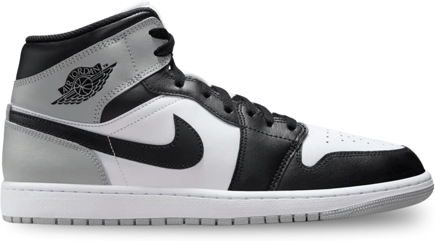 Air Jordan 1 Mid - Men's Shoes (White/Light Smoke Grey/Black)