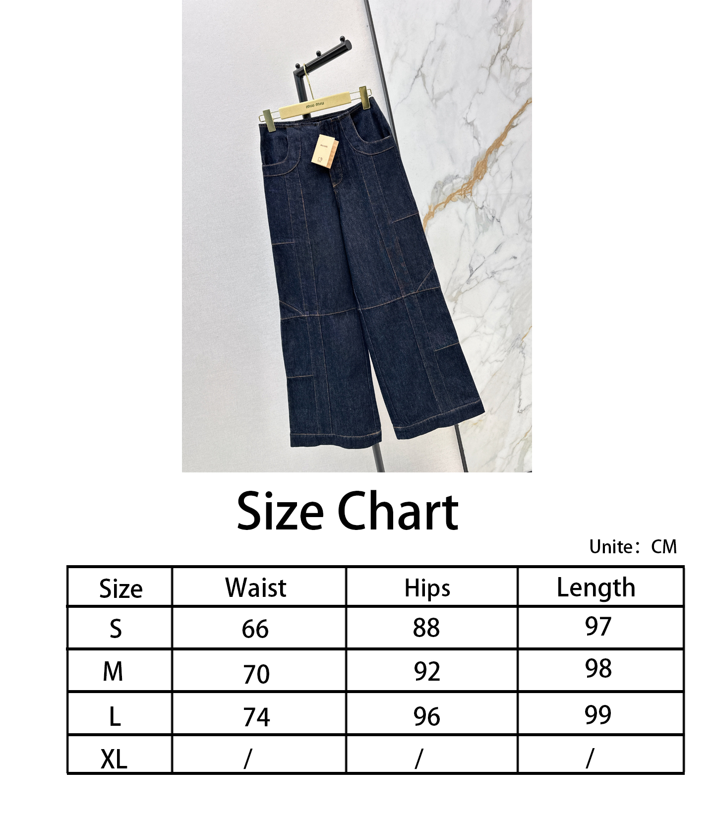 Miu NEW cargo casual denim pants