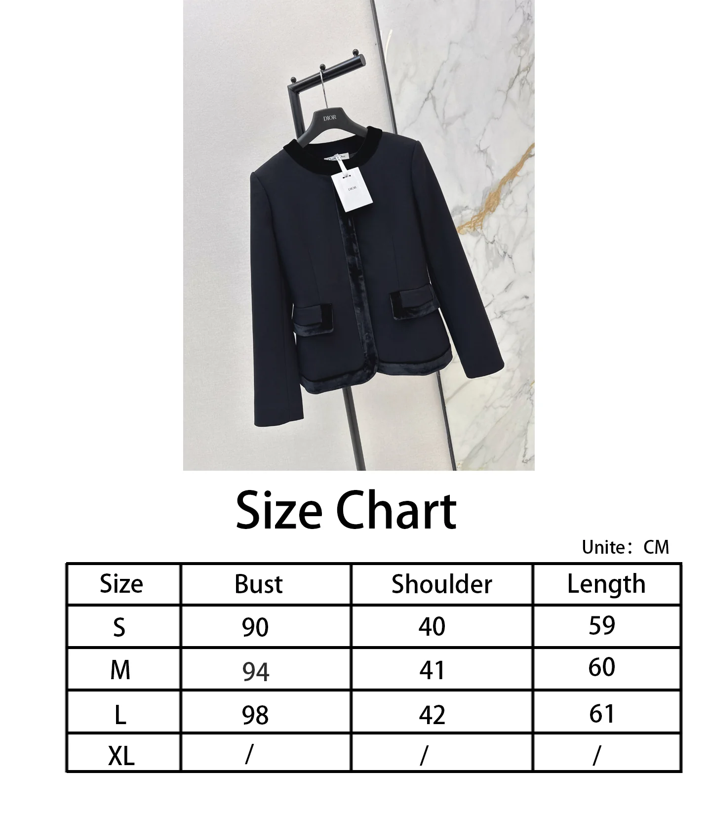 CD NEW velvet trim jacket