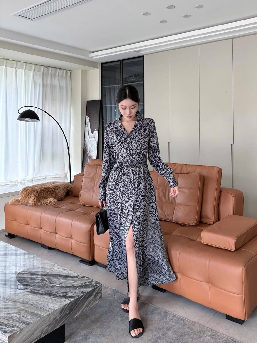 Herm New printed silk dress