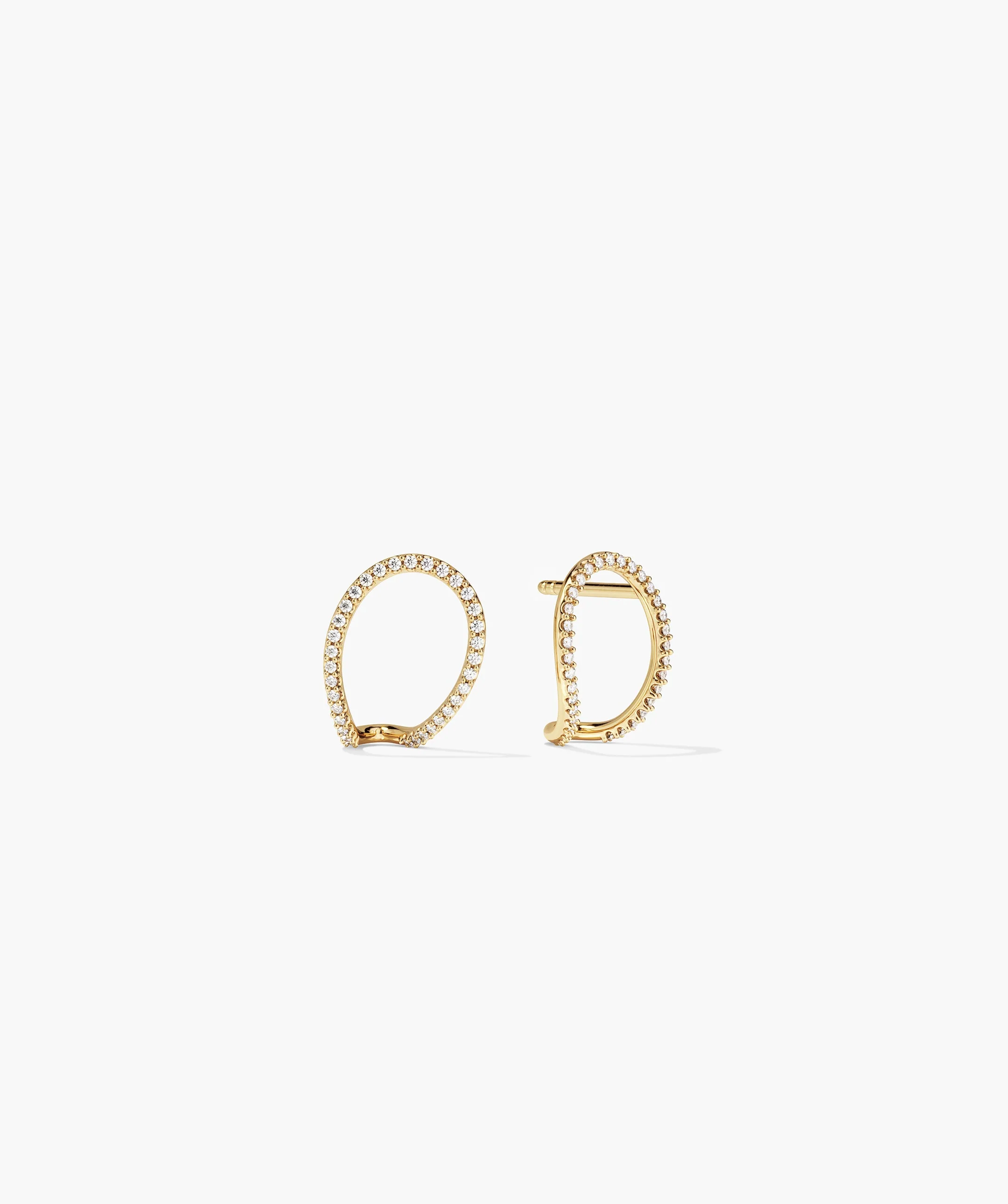 Interconnected Loop Pavé Diamond Studs