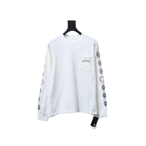 Chrome Hearts Fleur Cross Long Sleeve T-Shirt White