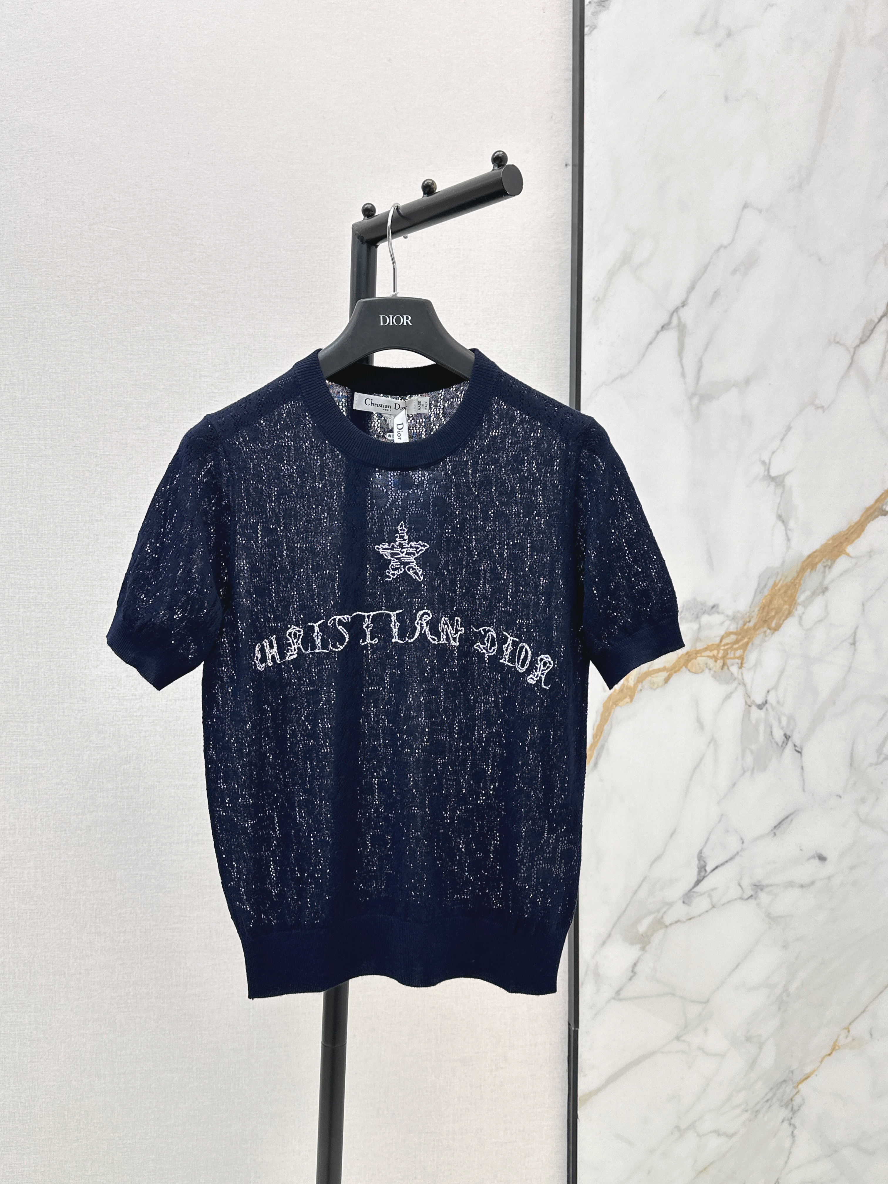 CD New jacquard knit cropped top