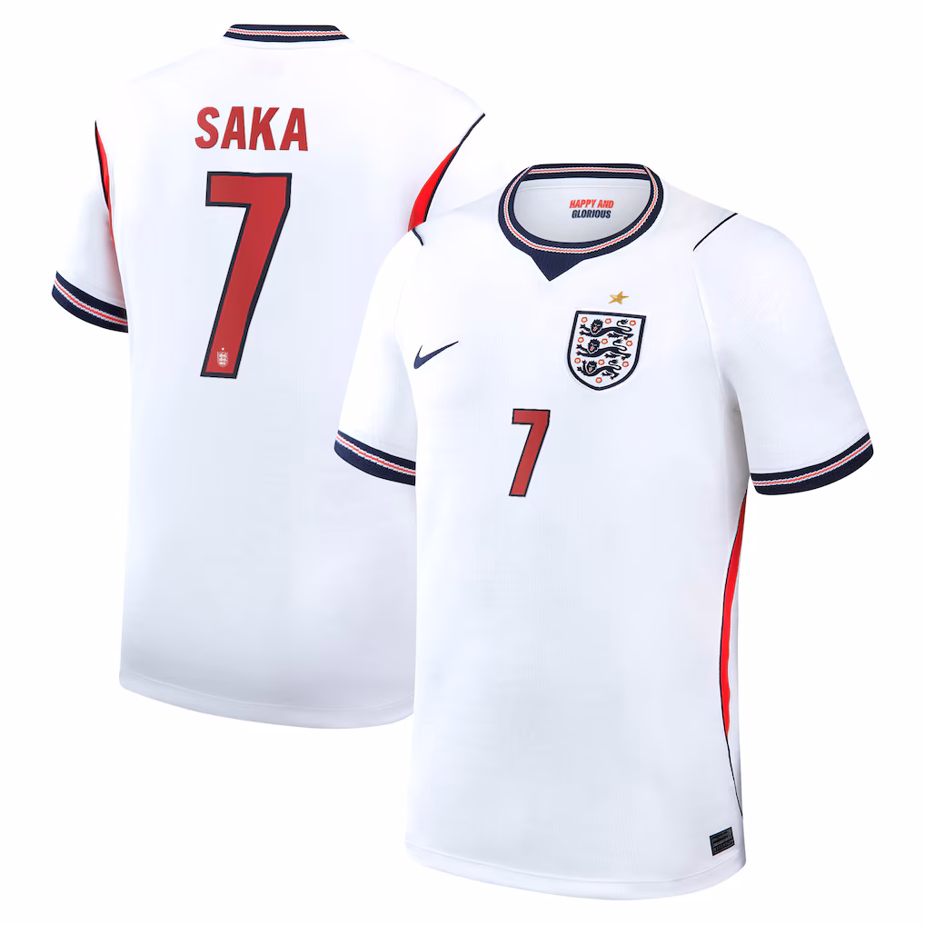 Saka #7 England 2026 World Cup Home Football Jersey