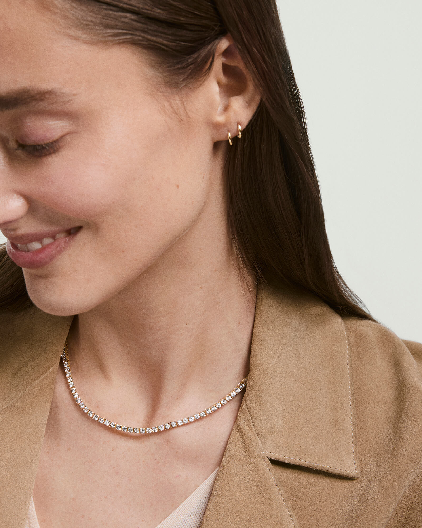 Lab Grown Sapphire Tennis Necklace