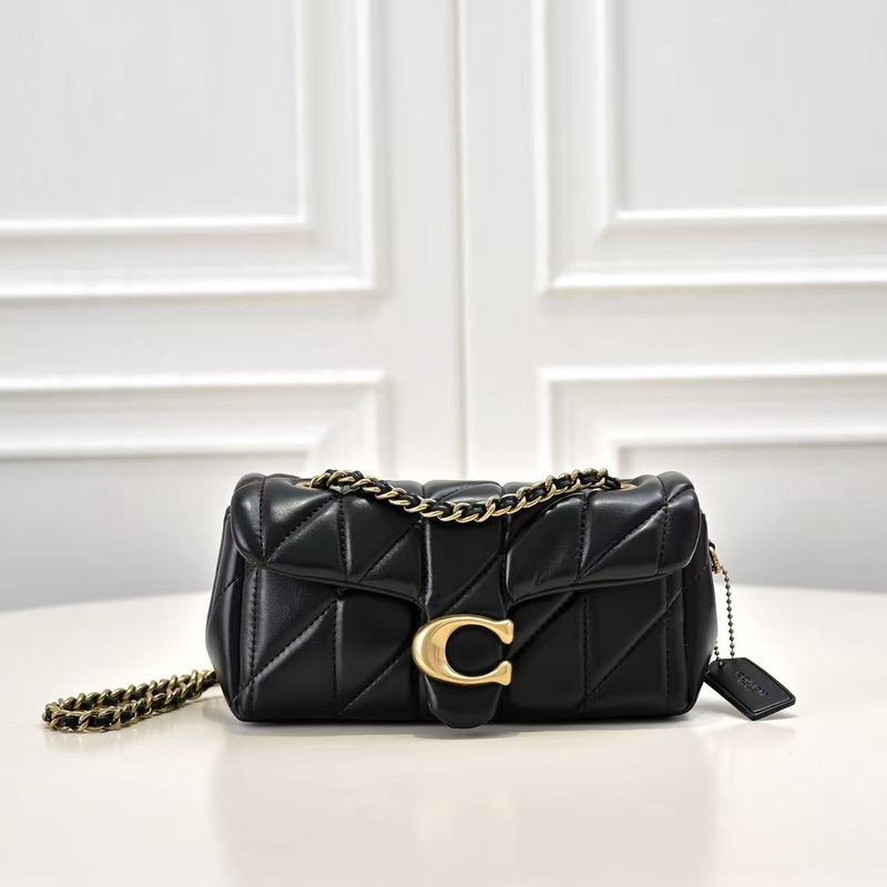 COACH Tabby 20 Quilted Leather Shoulder Bag Black Crossbody Wallet CP149
